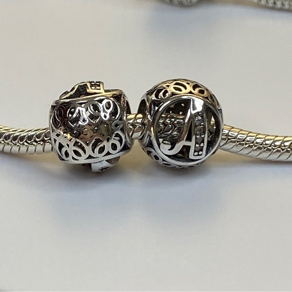 Sterling Silver Vintage Letter A Charm - Picture 6 of 8